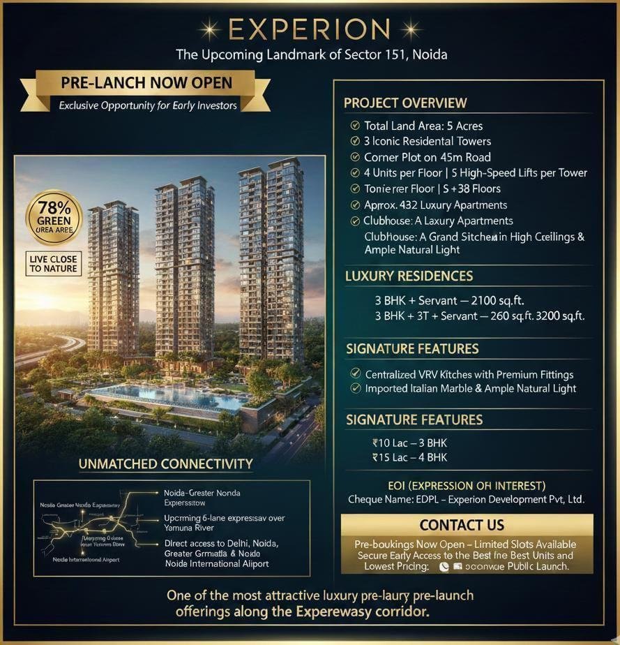 EXPERION- PREMIUM PROJECT- LANDMARK- SECTOR 151 NOIDA