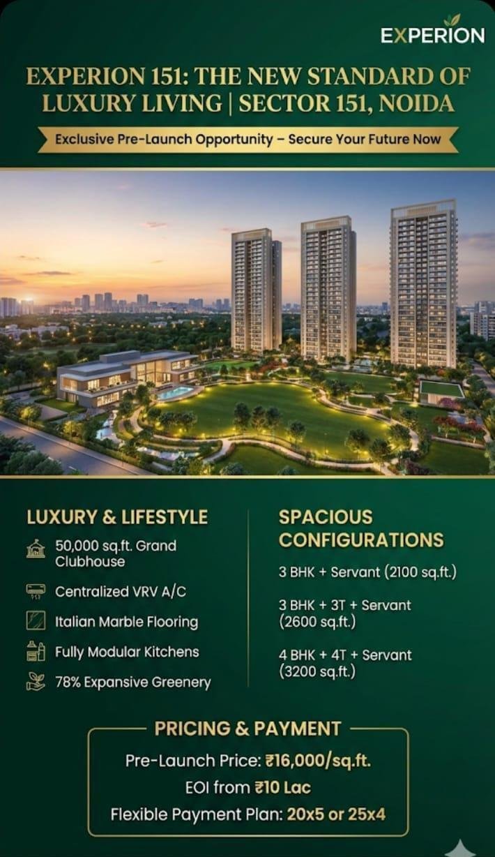 EXPERION- PREMIUM PROJECT- LANDMARK- SECTOR 151 NOIDA
