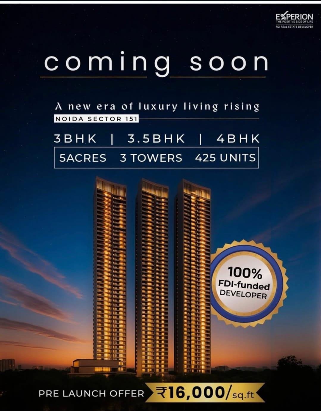 EXPERION- PREMIUM PROJECT- LANDMARK- SECTOR 151 NOIDA